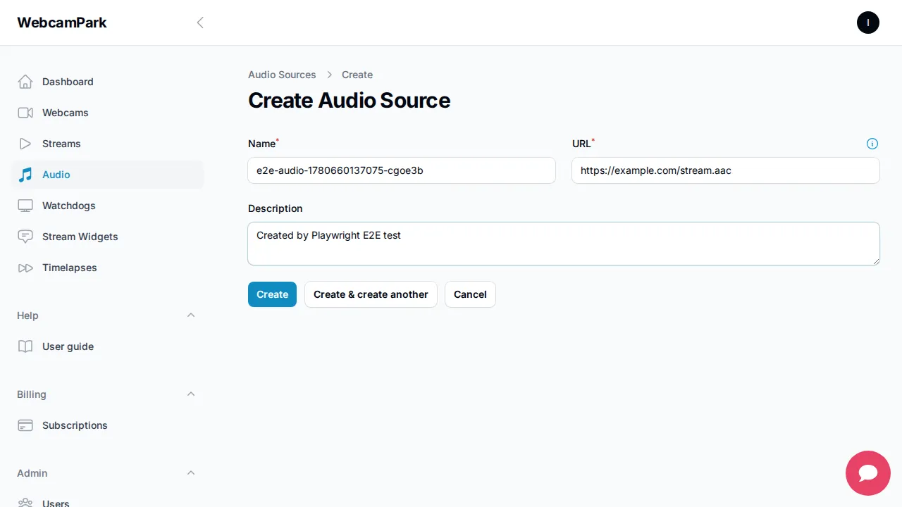 Create audio source